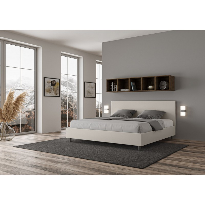 Adele L200 Ityhome Letto super king Adele in similpelle da 200 cm