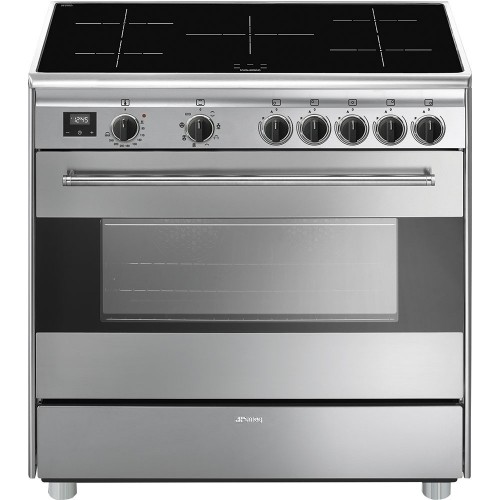 Smeg Cucina BG91IX2 with fan assisted oven and 90x60 cm stainless steel finish induction hob