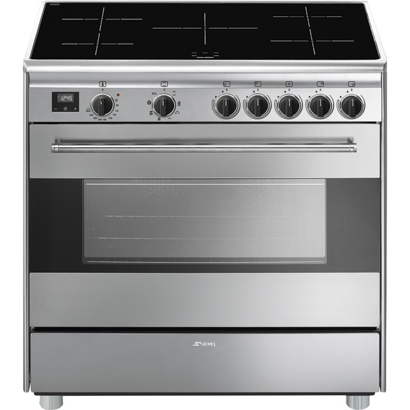  Cuisine Smeg BG91IX2 avec four à chaleur tournante et plaque à induction en acier inoxydable de 90 x 60 cm