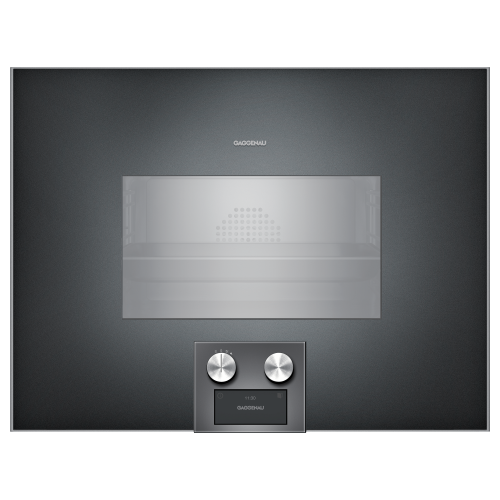 Gaggenau Combi steam oven with controls at the bottom and right-hand built-in hinges BS 454 101 anthracite finish 60 cm