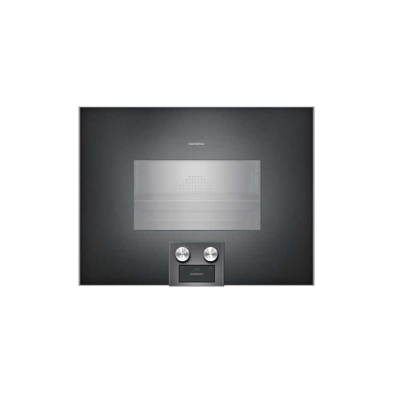  Gaggenau Combi steam oven with controls at the bottom and right-hand built-in hinges BS 454 101 anthracite finish 60 cm