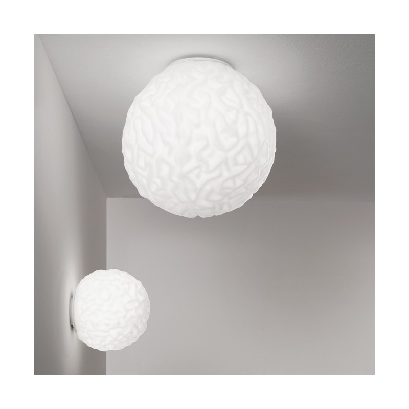 Emisfero33 Minitallux Emisfero33 wall or ceiling lamp with white finish by Icons Luce - Bulb not included