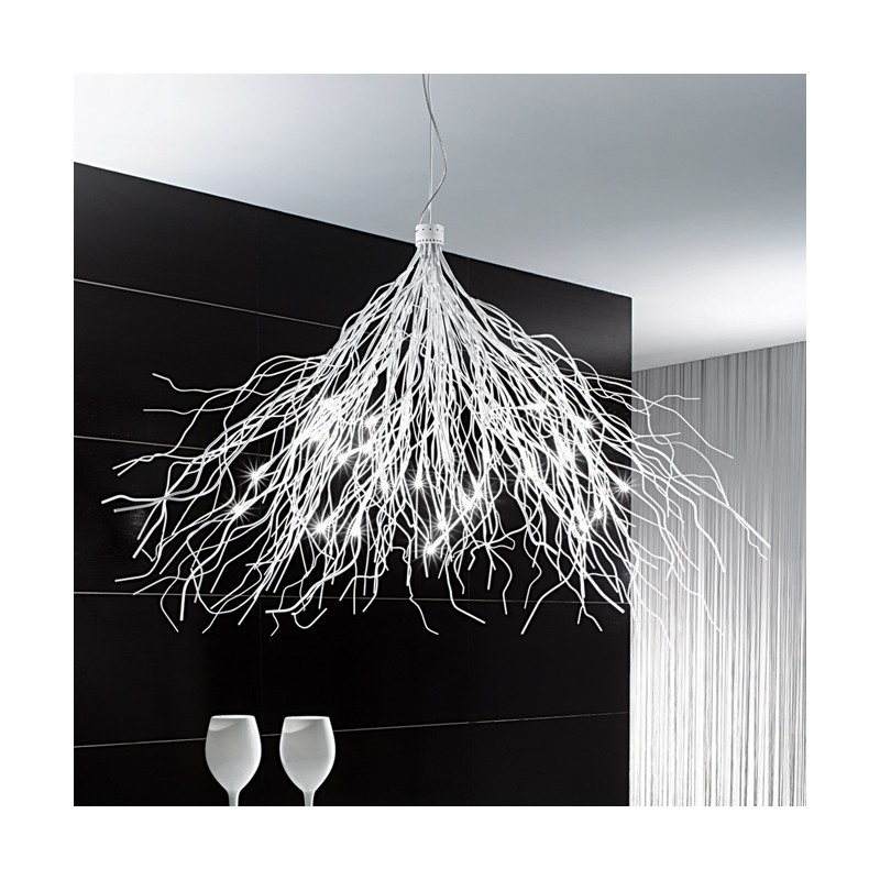 Saggina 12 S Minitallux Lampada a sospensione modellabile Saggina 12 S finitura cromo by Icone Luce - Lampadine non incluse 