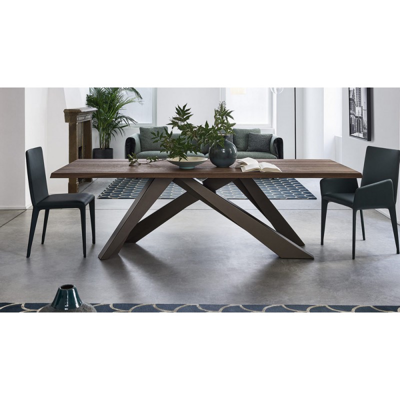 BigTable_160 Bonaldo Tavolo fisso Big Table con struttura in metallo e piano a scelta da 160x90 cm