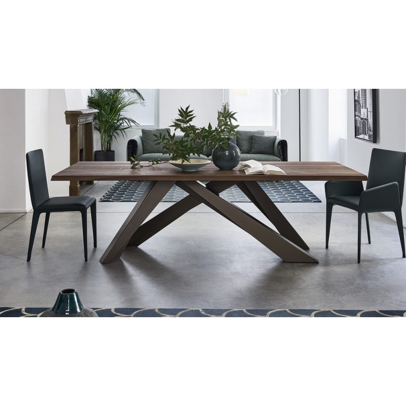 BigTable_200 Bonaldo Table fixe Big Table avec structure en métal et plateau au choix de 200x100 cm