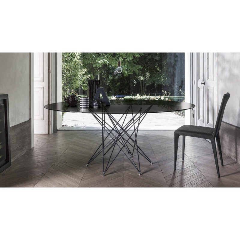 Octa_R160 Bonaldo Fixed round table Octa with metal frame and top of your choice of Ø160 cm