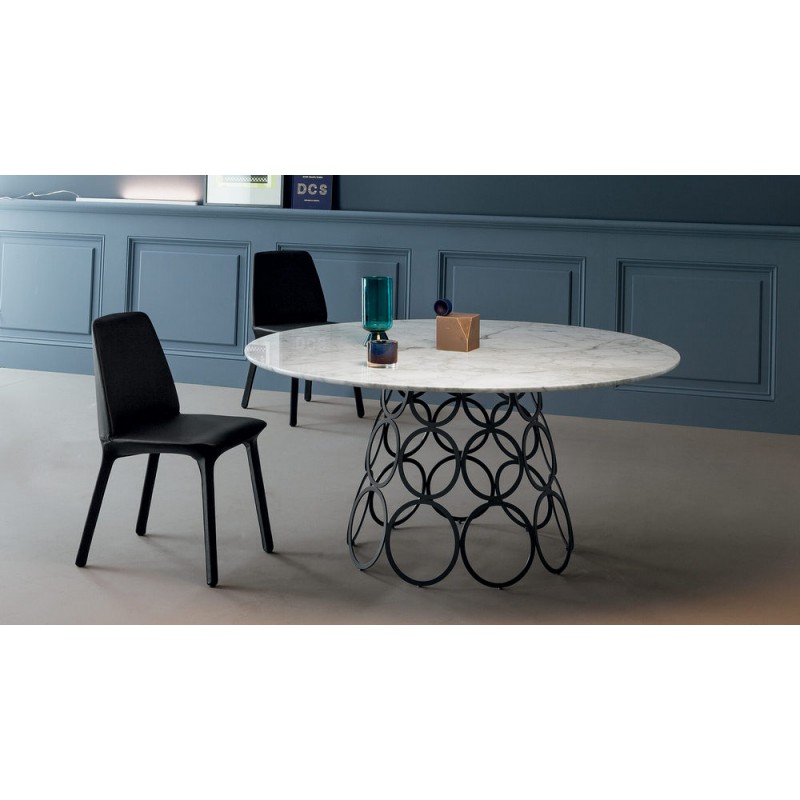 Hulahoop_R120 Bonaldo Fixed round table Hulahoop with metal frame and top of your choice from Ø120 cm
