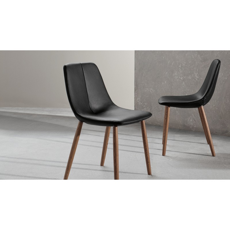Sedia_By Bonaldo By chair with wooden legs and seat of your choice