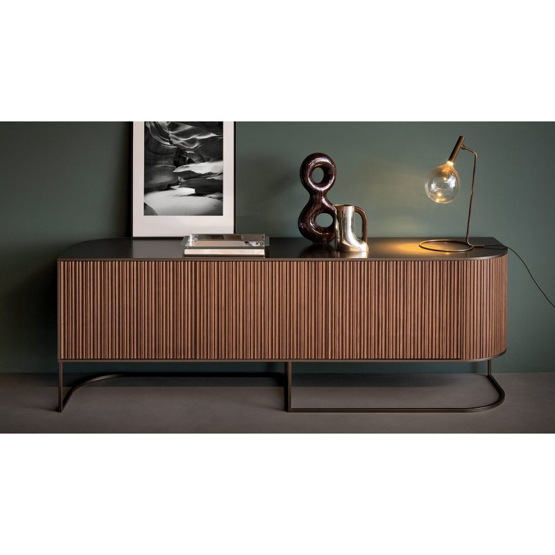 Dune_205 Bonaldo Sideboard in support Dune with metal base L.205 cm and H.70 cm - 3 doors