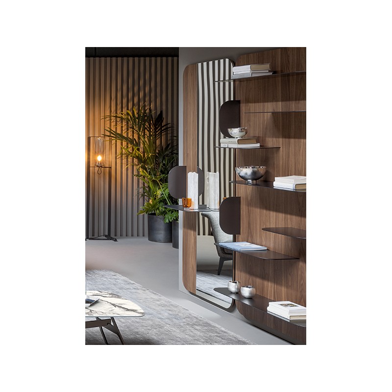 Sp_Blabla_Mirror Bonaldo Blabla Mirror with structure in veneered 80 cm and h. 200 cm - With shelf