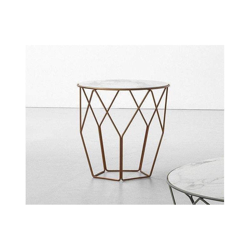 Arbor_50x37 Mesa de centro Bonaldo Arbor con estructura de metal y tapa a elegir de Ø50 cm y h. 37cm