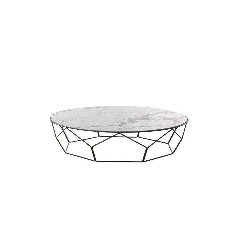 Arbor_117 Table basse Bonaldo Arbor avec structure en métal et plateau au choix à partir de Ø117 cm et h. 27cm