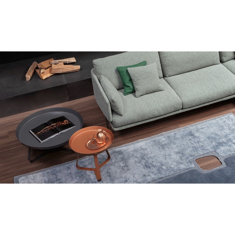 Frinfri_Low Bonaldo Frinfri Table basse avec structure en métal et plateau au choix de Ø80 cm et h. 34cm