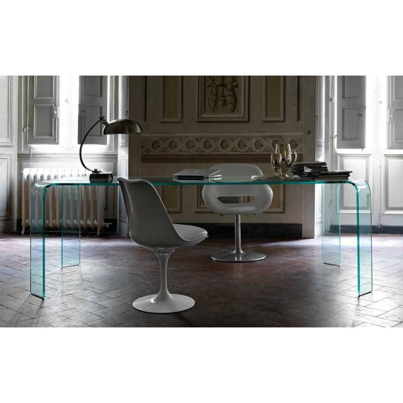 Ragno 01 FIAM Fixed table Ragno cod. 01 with 188x98 cm curved glass structure