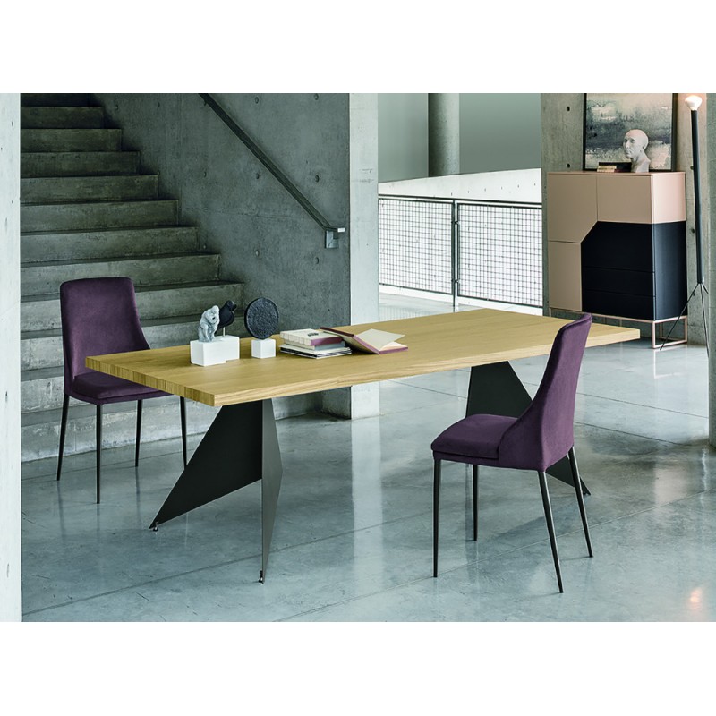 VELA FISSO VELF Sedit Vela fixed table with metal structure and top of your choice