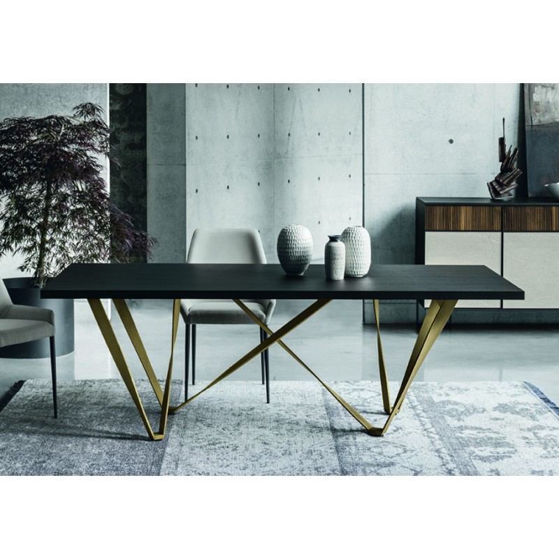 WAVE FISSO WAVF Sedit Wave fixed table with metal structure and top of your choice