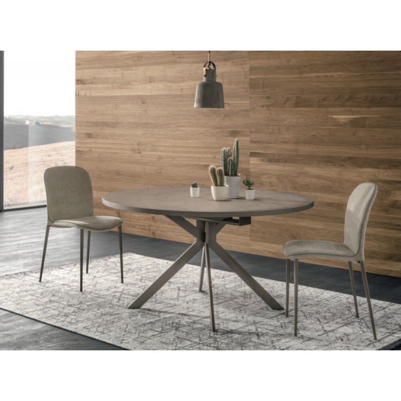 OLIMPO OLISR Sedit Olimpo extendable round table with metal structure and top of your choice