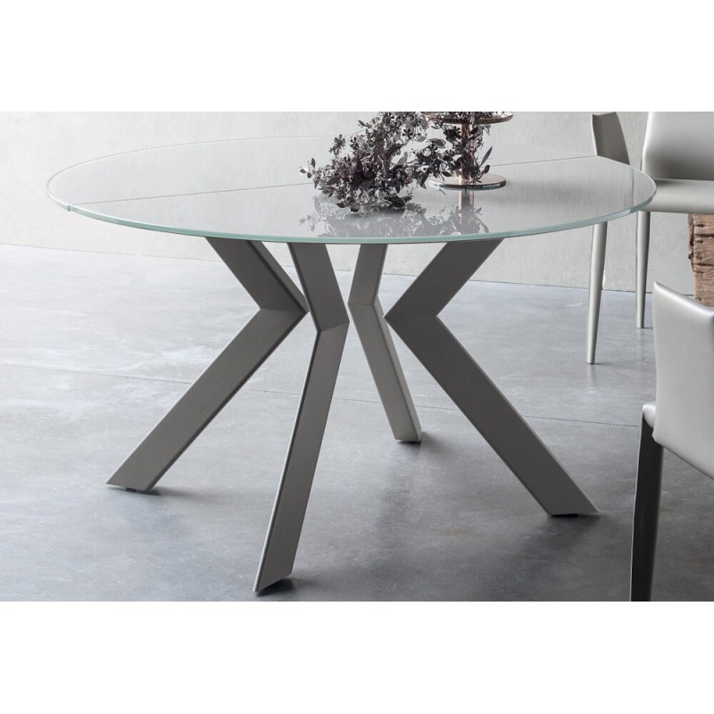 ZOE ROUND ALLUNGABILE ZOEBR Sedit Zoe Round extendable round table with metal structure and top of your choice