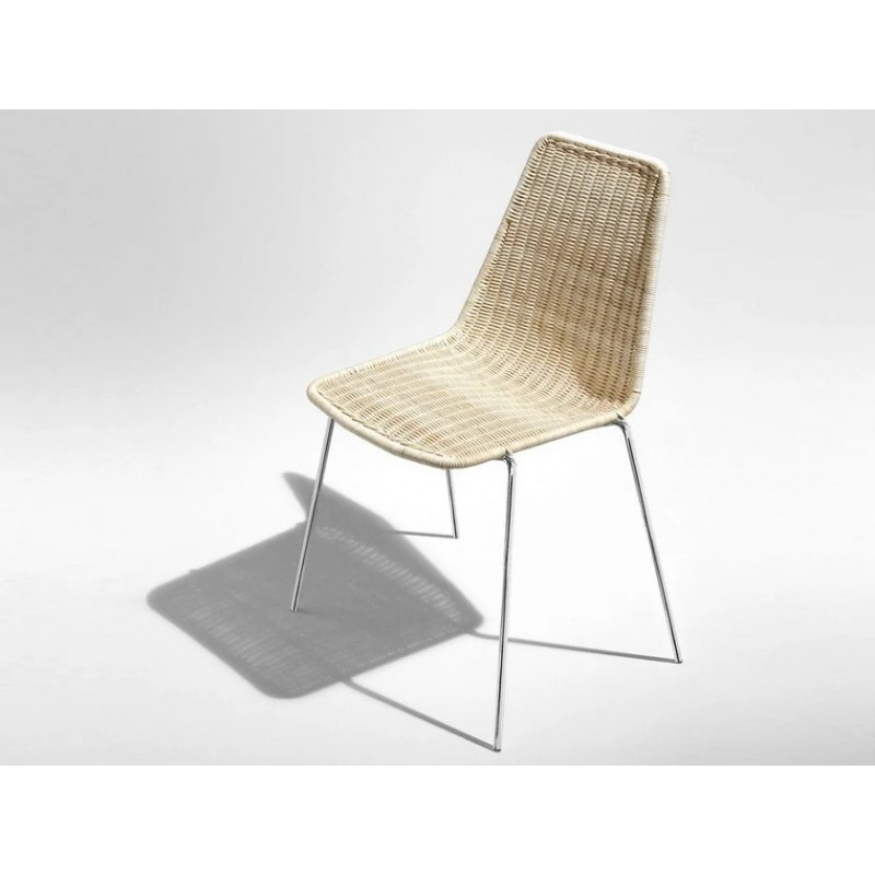 SIN YE0000 Chaise Horm Sin art. YE0000 avec structure en métal et assise en rotin