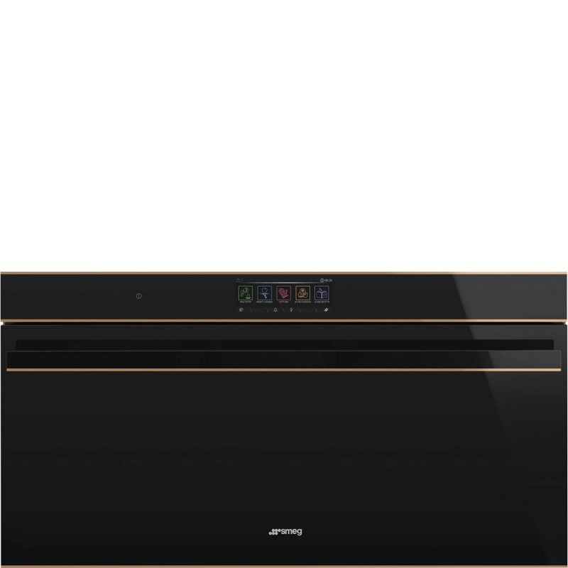 SFPR9606TPNR Smeg Compact pyrolytic thermoventilated oven SFPR9606TPNR black glass and copper finish 90 cm
