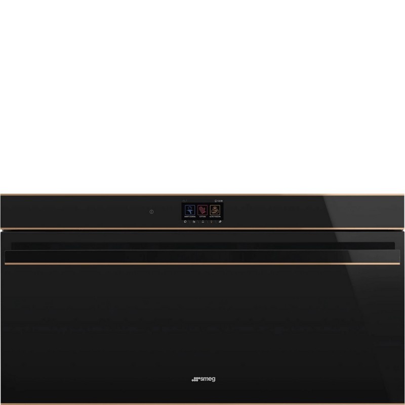 SFPR9604TNR Smeg S Compact pyrolytic thermo-ventilated oven SFPR9604TNR black glass and copper finish 90 cm