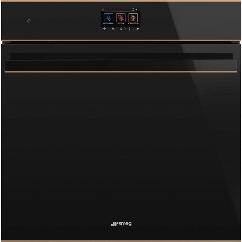 SO6604S4PNR Smeg S Horno combinado de vapor SO6604S4PNR 60 cm acabado cristal negro y cobre