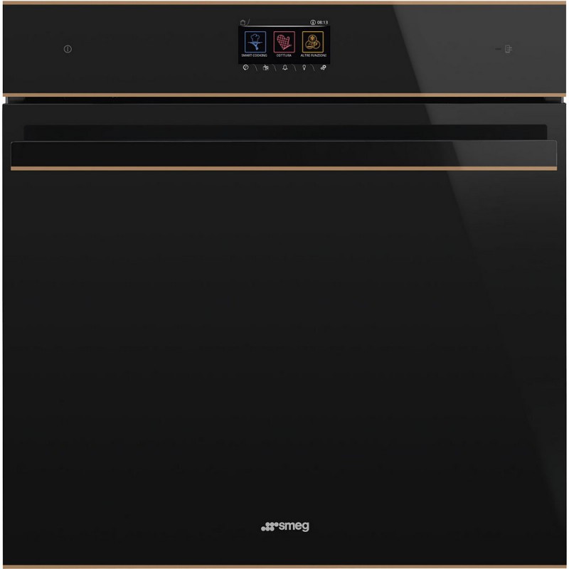 SOP6604S2PNR Smeg S Pyrolytic oven with steam Galileo Pyro steam SOP6604S2PNR black glass and copper finish 60 cm