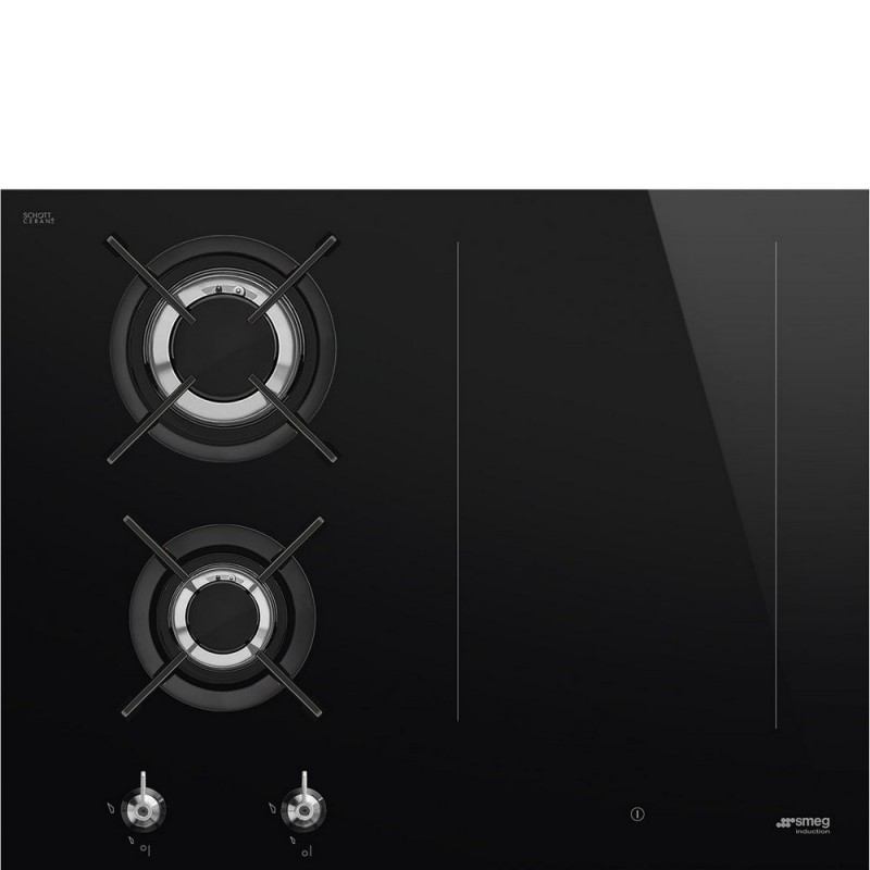 PM3643D Smeg S Piano cottura misto induzione/gas PM3643D in vetroceramica nero da 65 cm
