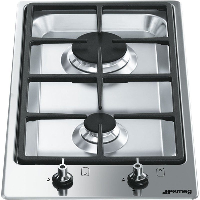PGF32G Placa de gas Smeg S Domino PGF32G en acero inoxidable de 30 cm