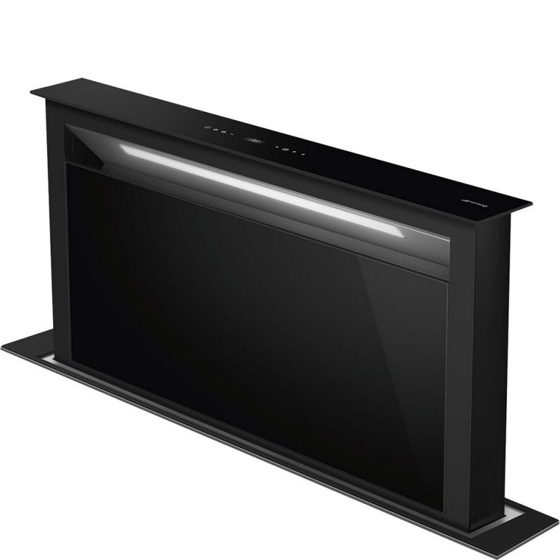 KDD90CNE Smeg Hood DownDraft retractable KDD90CNE black glass and stainless steel finish 90 cm