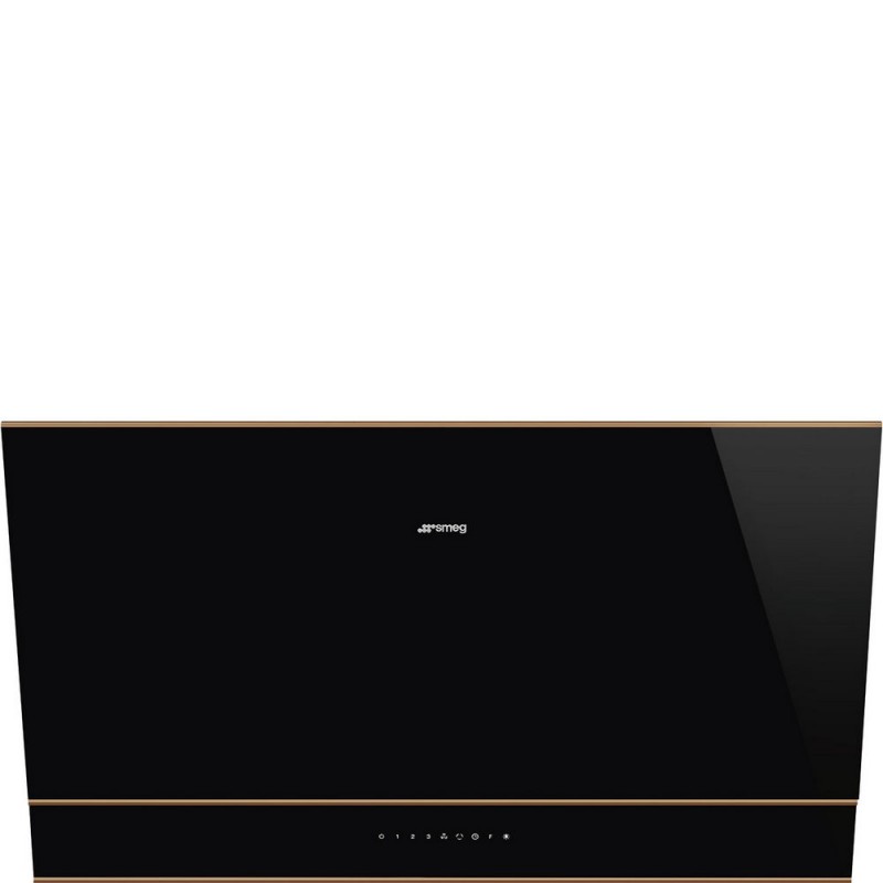 KV694R Smeg S Wall Hood KV694R Black Glass and Copper Finish 90cm
