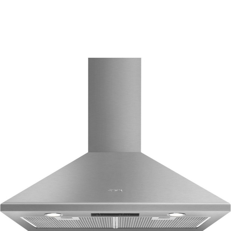 KSED75XE Campana extractora mural Smeg KSED75XE de 70 cm con acabado en acero inoxidable.