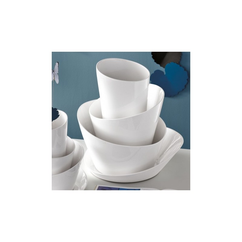SET Nice Q112 Adriani & Rossi Set of 4 Nice interlocking vases in glossy glazed ceramic