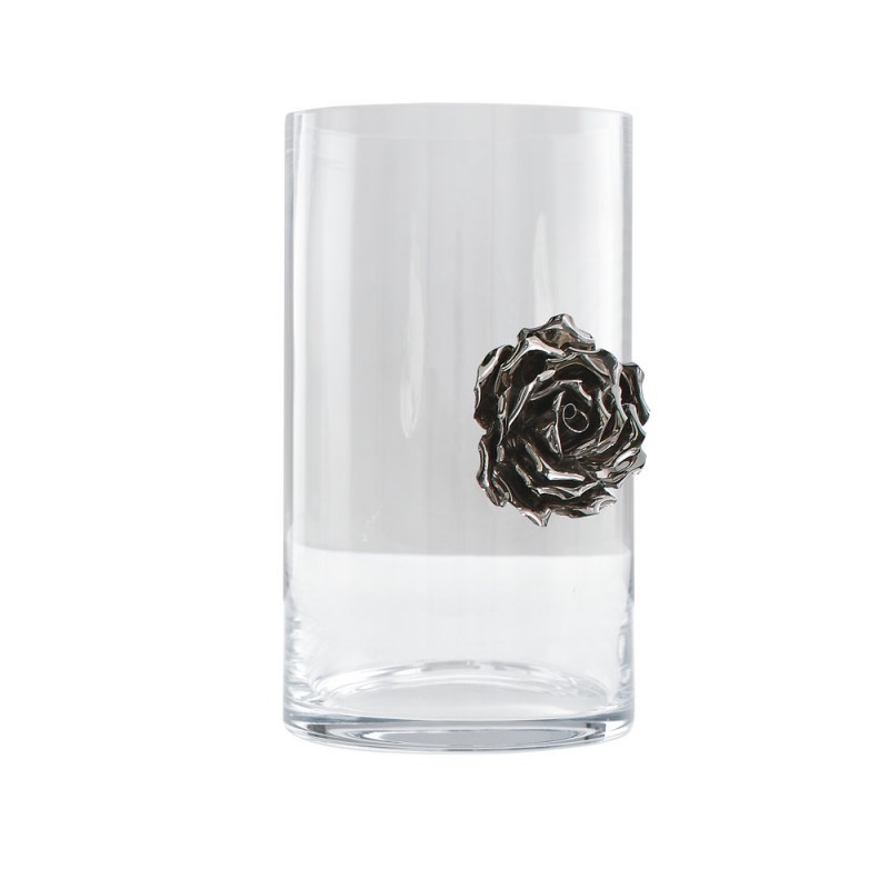 Illusion Rose C18/R Adriani & Rossi Vase Illusion rose avec rose en céramique