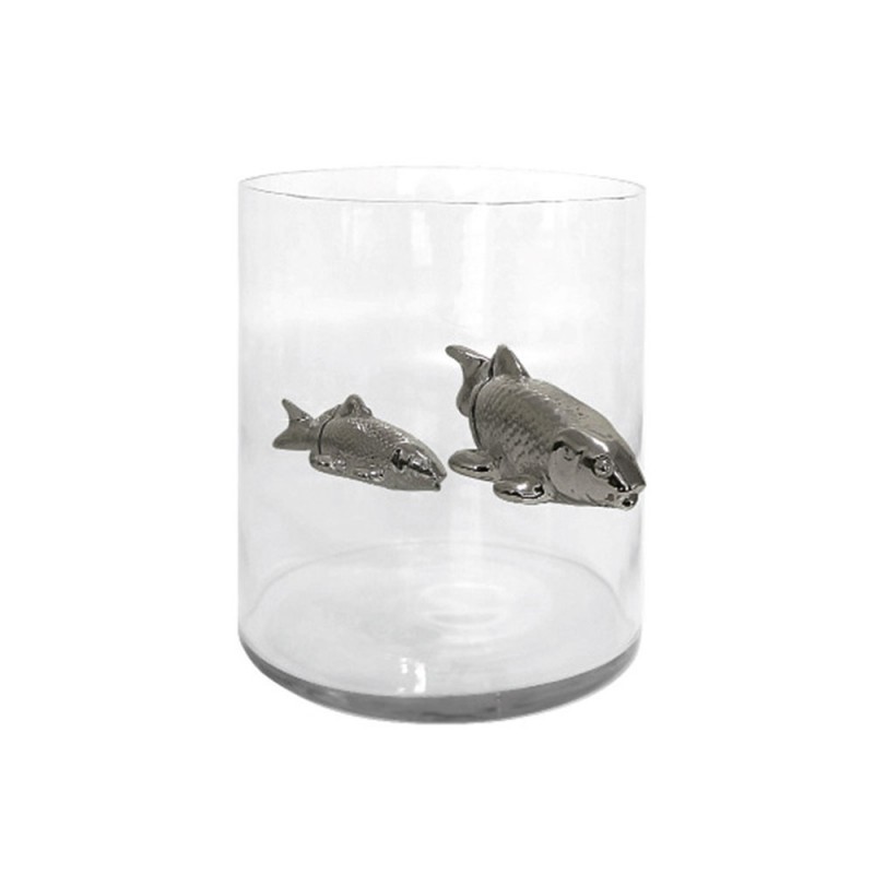 Illusion Fish C118/P Adriani & Rossi Illusion fish vase avec deux poissons en céramique