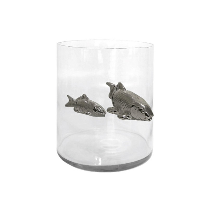 Illusion Fish C118/P Adriani & Rossi Vaso Illusion fish con due pesci in ceramica