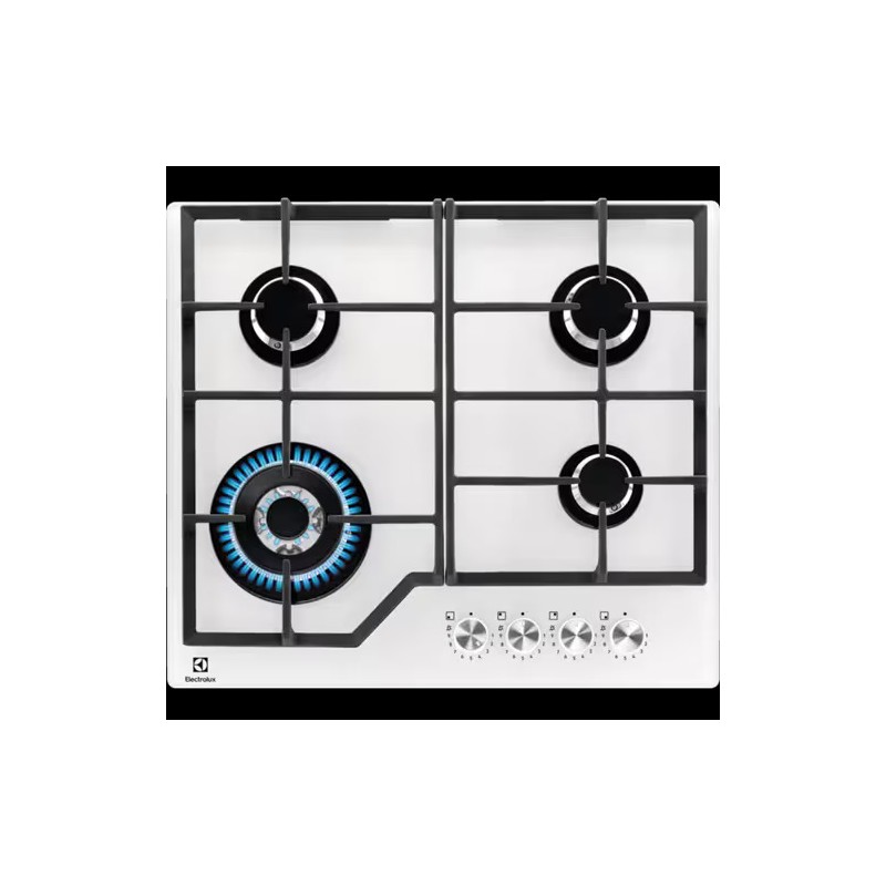 KGG 64362 W Electrolux KGG64362W 59cm gas hob with white glass finish