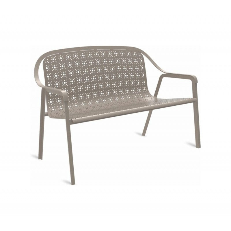 TLINE TIDI2P Canapé empilable 2 places Unopiù TLINE avec structure et assise en aluminium - Avec ou sans coussins