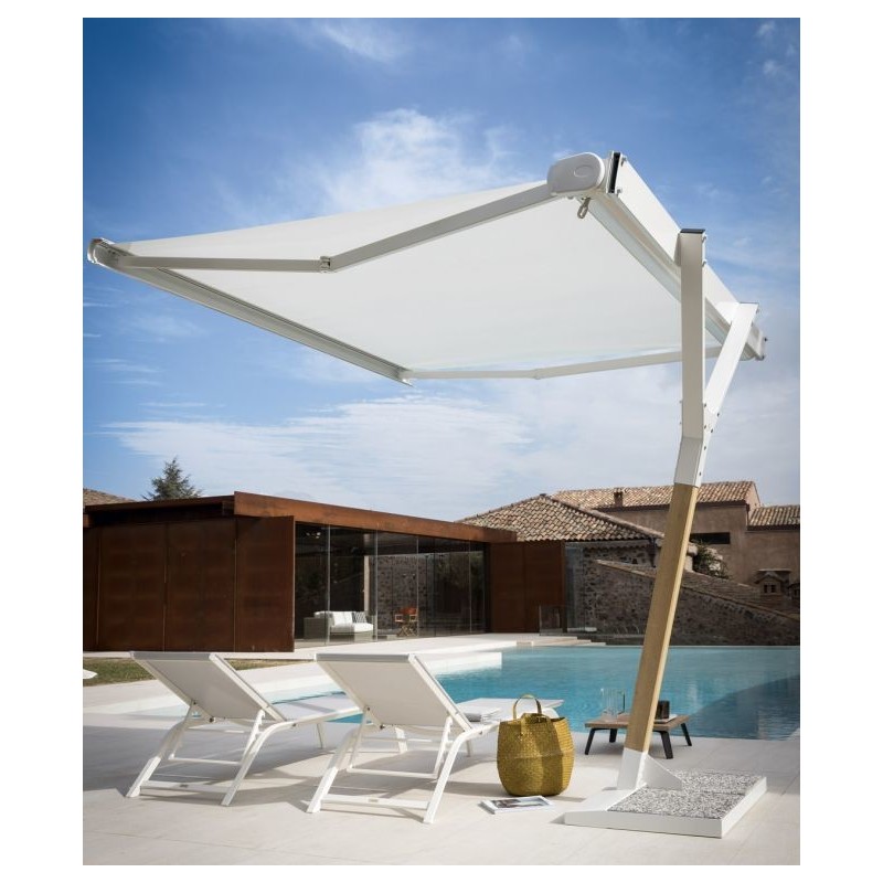 SALENTO OSAMOB Unopiù SALENTO motorized parasol in wood and metal with 300x250 cm acrylic fabric canopy