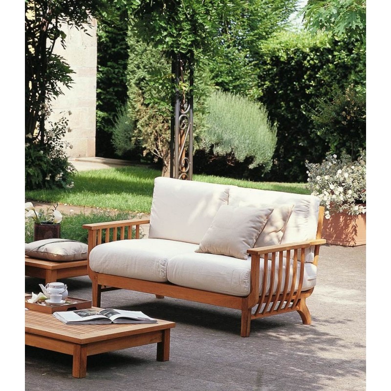CHELSEA CHDIP+CHCU04 Unopiù 2-seater sofa CHELSEA with wooden structure and seat - With cushions in removable fabric