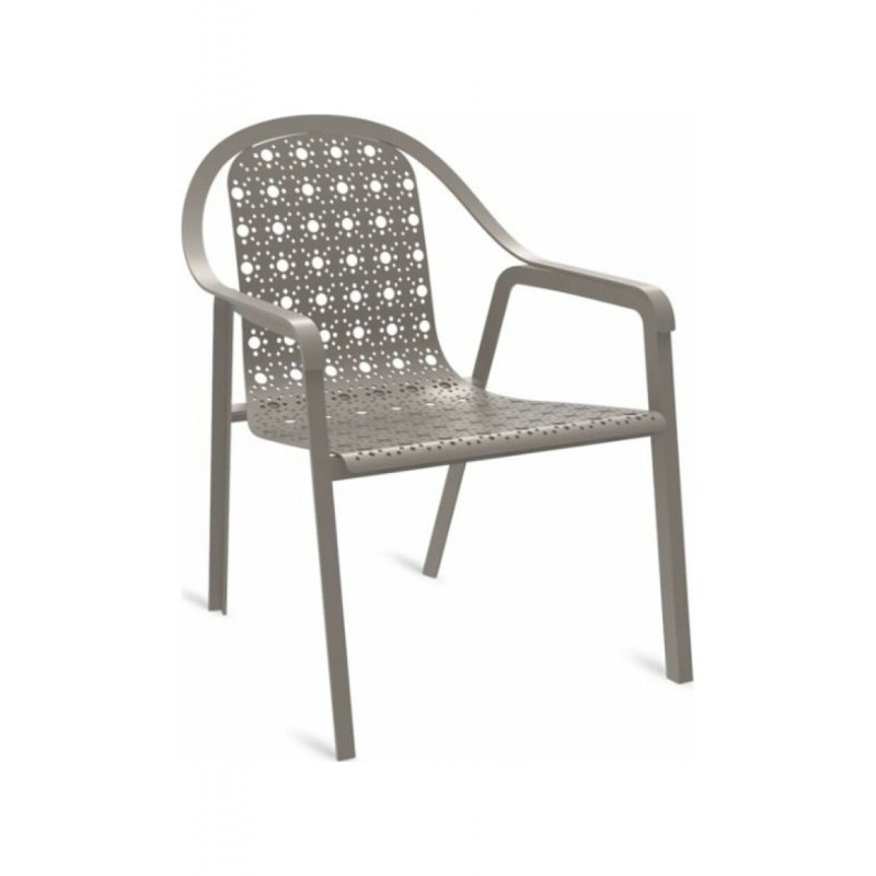 TLINE TIPOL Unopiù TLINE stackable armchair with aluminum structure and seat - With or without cushions