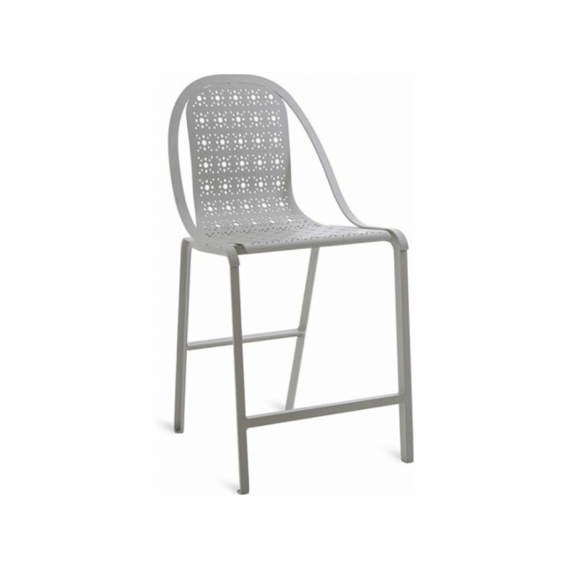 TLINE TISGA Taburete fijo Unopiù TLINE con estructura y asiento de aluminio - Con o sin cojines
