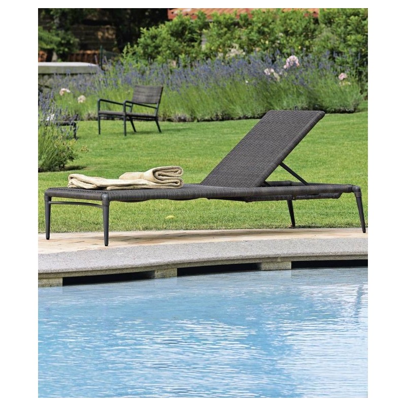 EXPERIENCE EXLET Unopiù stackable sunbed EXPERIENCE with aluminum structure and seat in synthetic fiber - With or without cushion