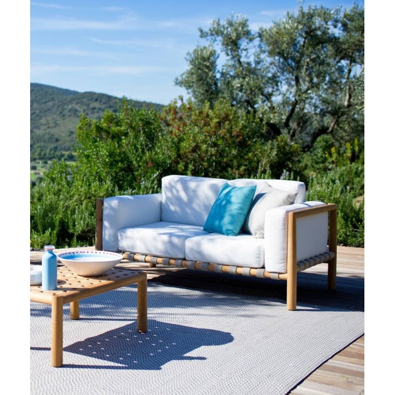 PEVERO PEVDI2P+CUPEVDI2P001 Unopiù 2-seater sofa PEVERO with wooden structure and seat - With cushions in removable fabric