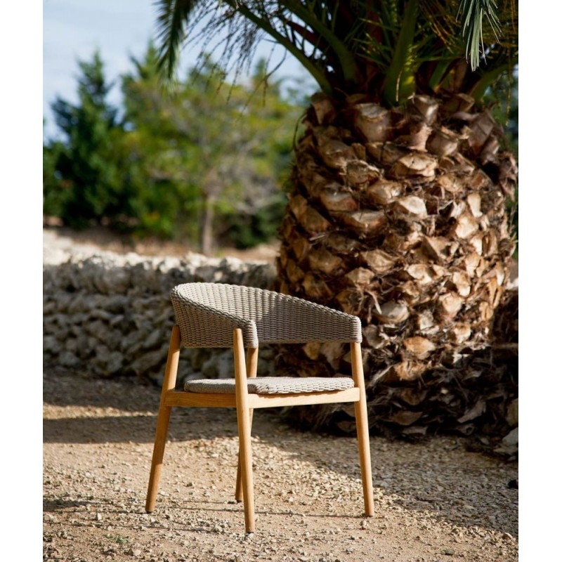 PEVERO PEVSETC Unopiù PEVERO armchair with wooden structure and rope seat