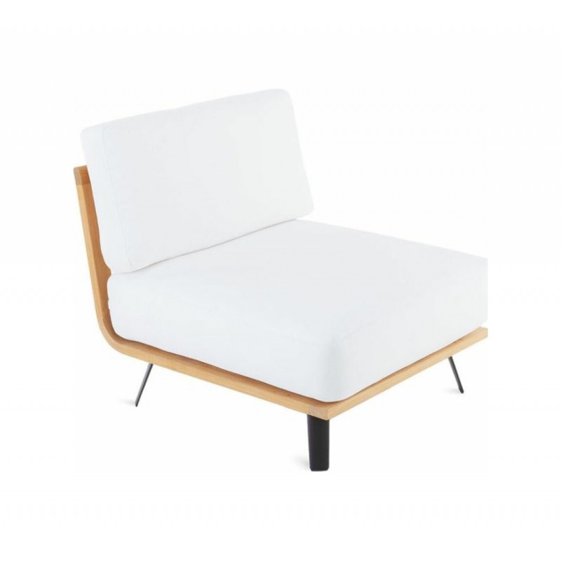 WELCOME WELSPA+WELCUSP001+WELCU80SC001 Unopiù WELCOME shoulder module with aluminum structure and wooden seat - With cushion in removable fabric