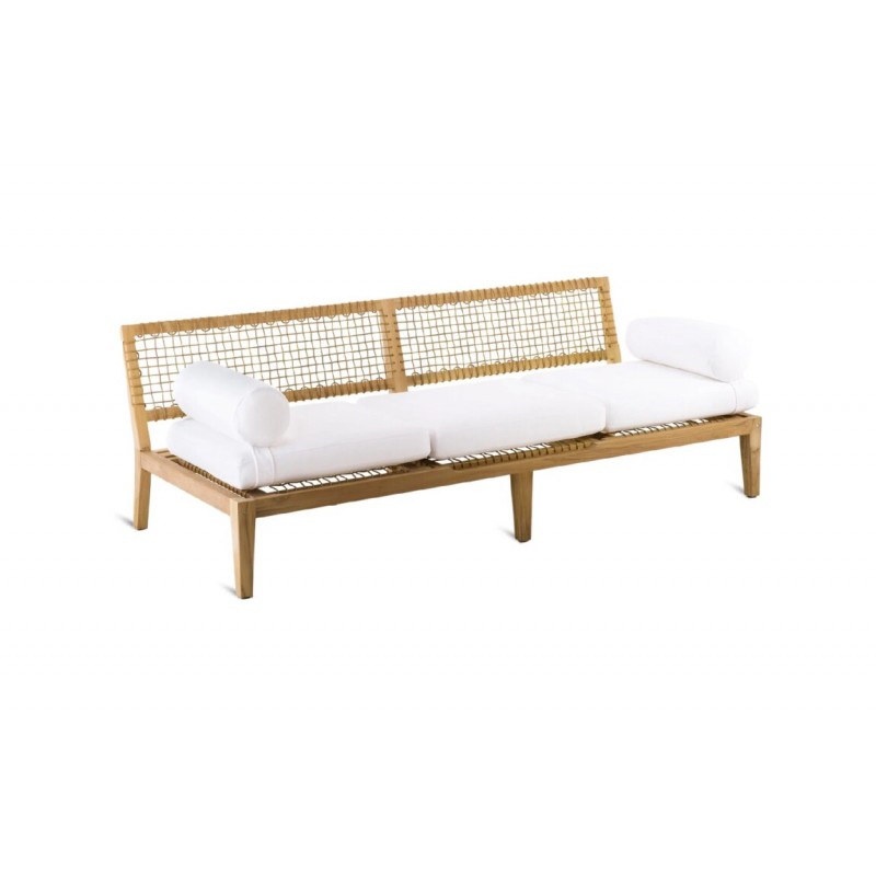 SYNTHESIS SYLD+SYCULD001 Unopiù SYNTHESIS Sofá cama de 4 plazas con estructura de madera y asiento de fibra sintética - Con cojines de tejido desen