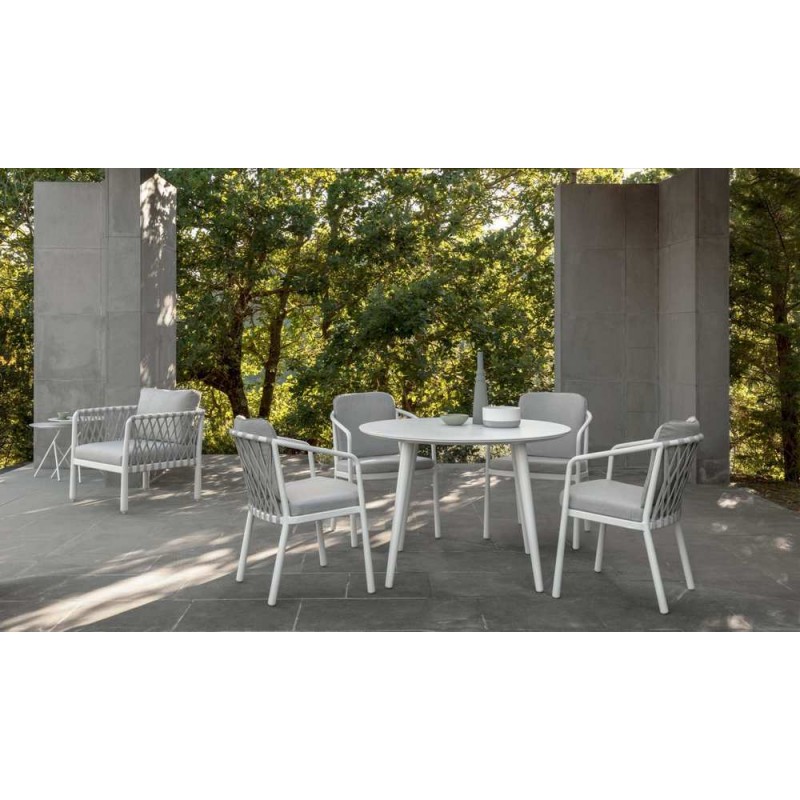 ABEL SOFTP Talenti ABEL fixed table with Ø110 cm aluminum structure
