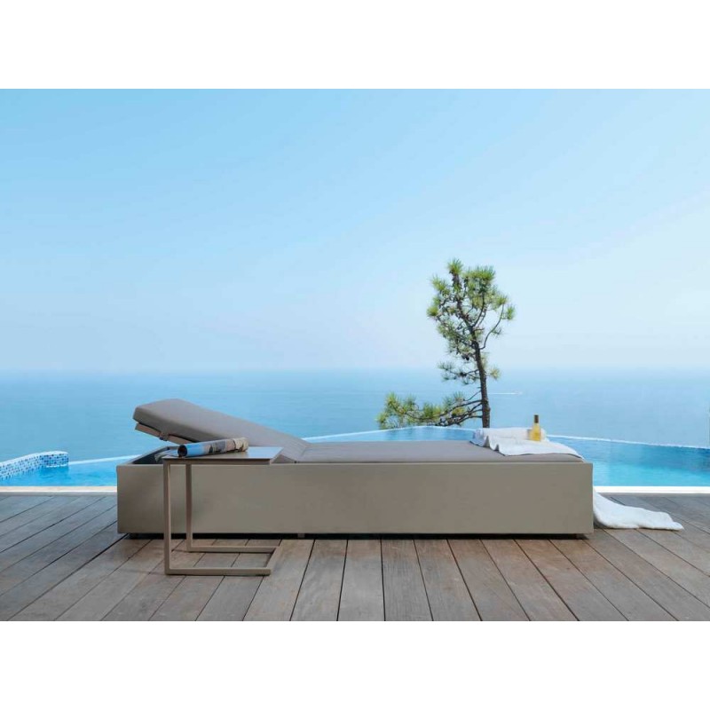 CHIC CHCTC3 Talenti CHIC side table with aluminum structure and 35x42 cm screen-printed glossy tempered glass top