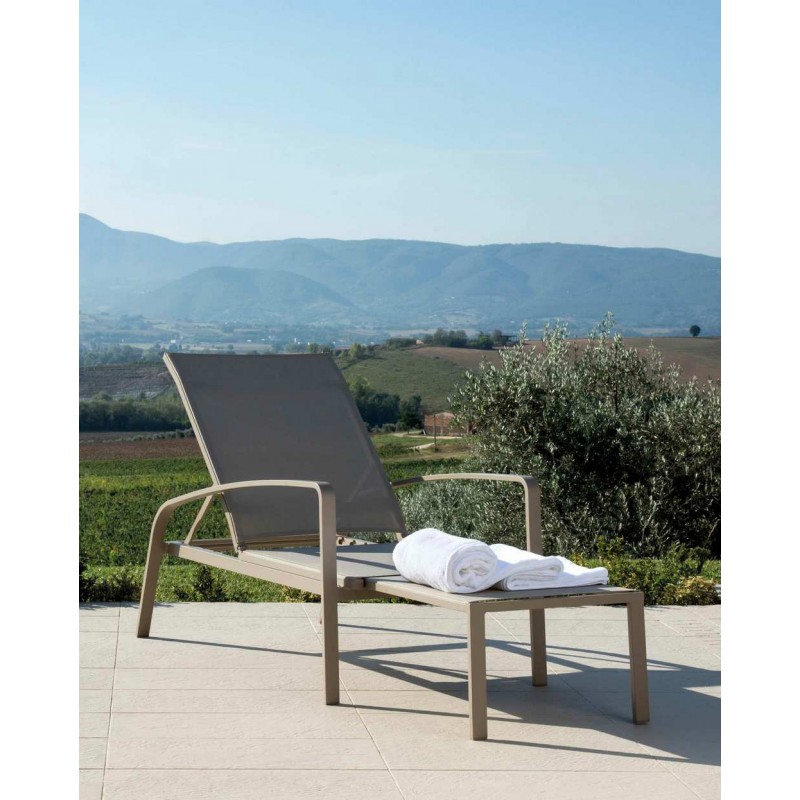 LADY LDYLET Talenti LADY reclining sunbed with aluminum structure and textilene seat